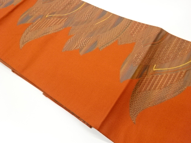 JAPANESE KIMONO / NAGOYA OBI / CHIKUZEN HAKATA / LEAF 
